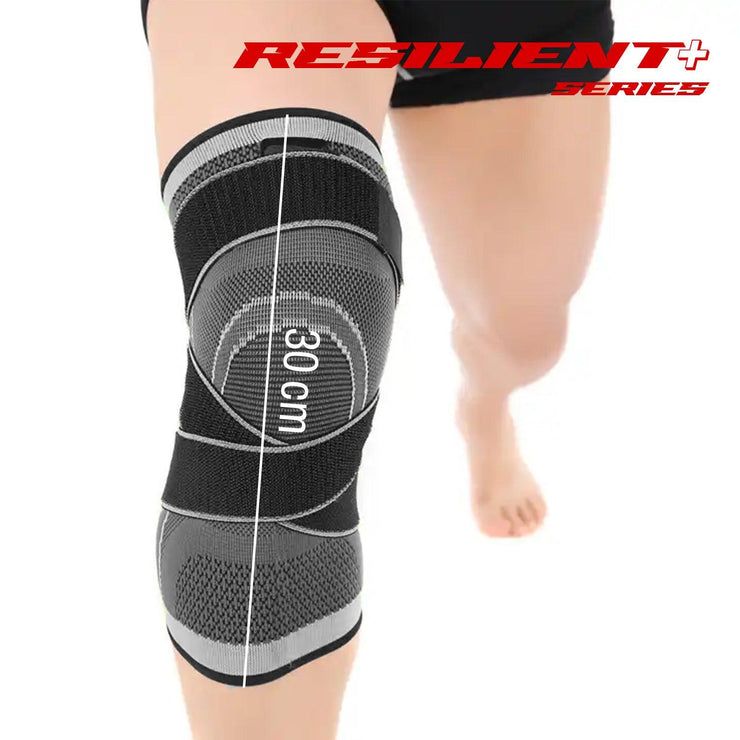 Knee Support Resilient+ Series 1 pc Grey Sports, Injury Rehabilitation, Adjustable, 30cm brace, Joint Pain,  Arthritis, igament Injury, Meniscus Tear, ACL, MCL, Tendonitis, Running, Squats, Sports, side stabilizers, compression image 4
