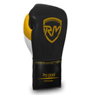 RingMaster Pro LaceX Series Lace-Up Boxing Gloves Black gold image 1