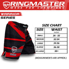 RingMaster Sports Warrior Series MMA Shorts Red & White image 3