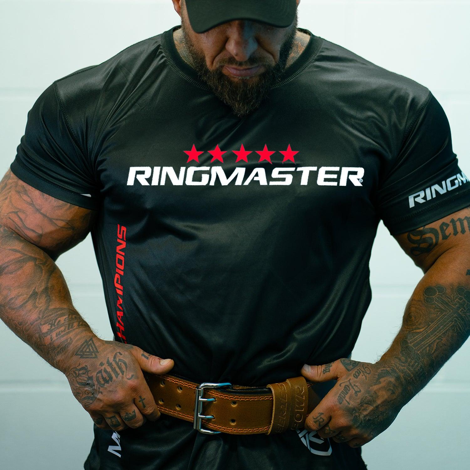 RingMaster Sports Genuine Leather Weight Lifting Gym Belt 4" fitness body building image 5