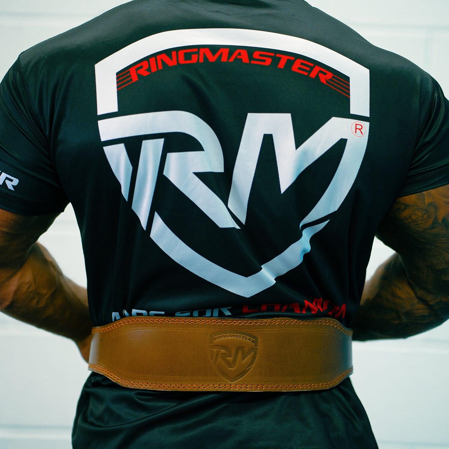 RingMaster Sports Genuine Leather Weight Lifting Gym Belt 4" fitness body building image 6