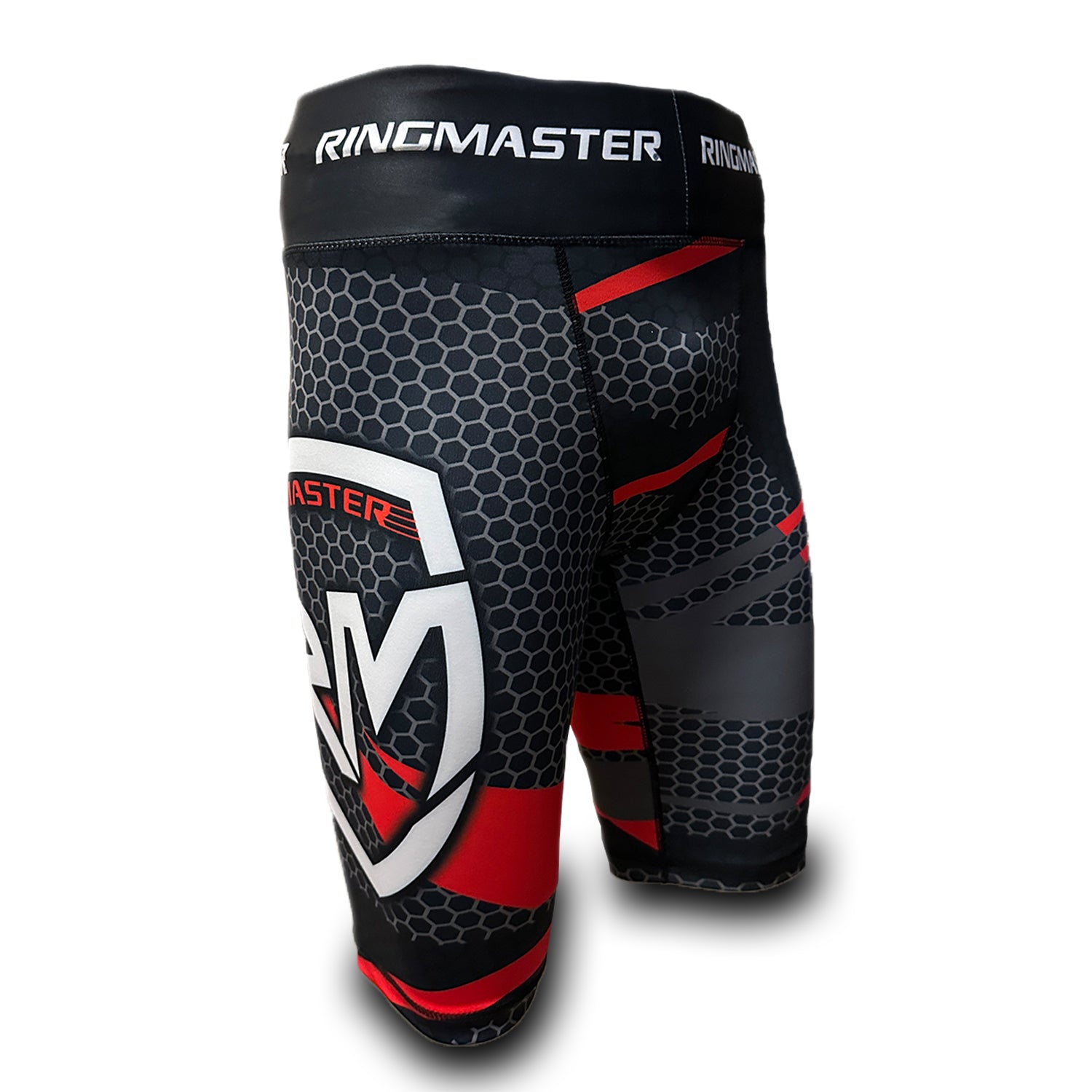 RingMaster Sports Warrior Series Compression Shorts Black Red image 1
