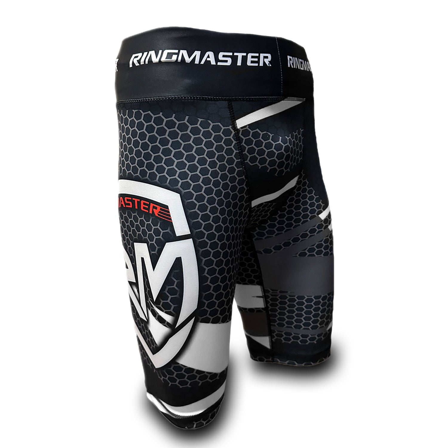 RingMaster Sports Warrior Series Compression Shorts Black White image 1