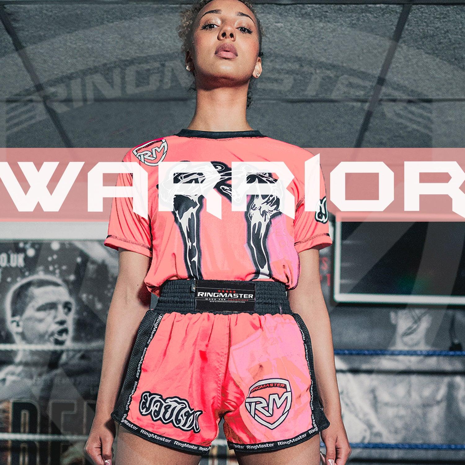 RingMaster Sports Warrior Kids Thai / Kickboxing Shorts Salmon Pink - RINGMASTER SPORTS - Made For Champions