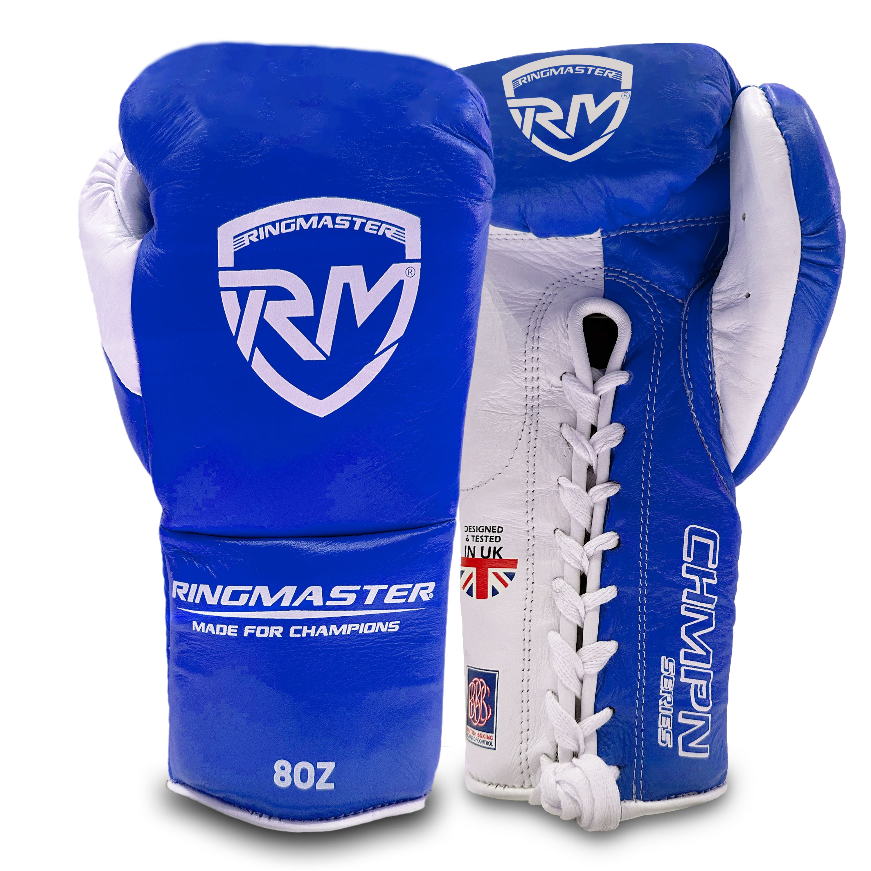 RingMaster Sports BBBofC Approved Pro Fight  CHMPN Series Gloves Blue Image A