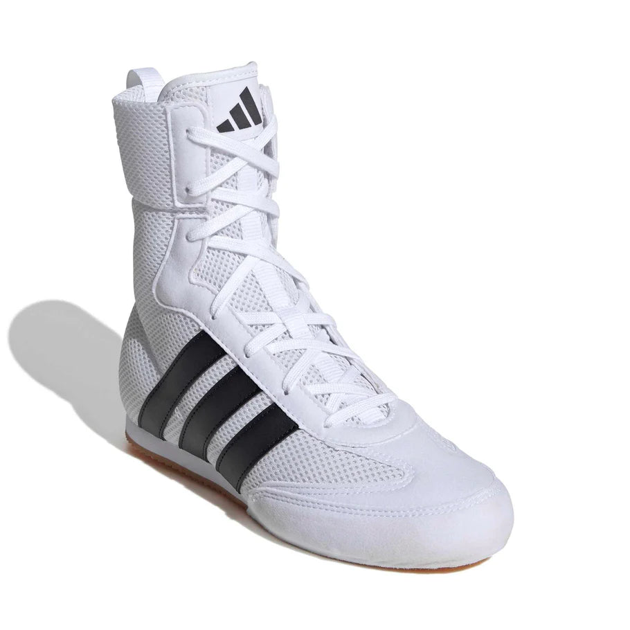 Angled view showing support and structure of junior boxing footwear