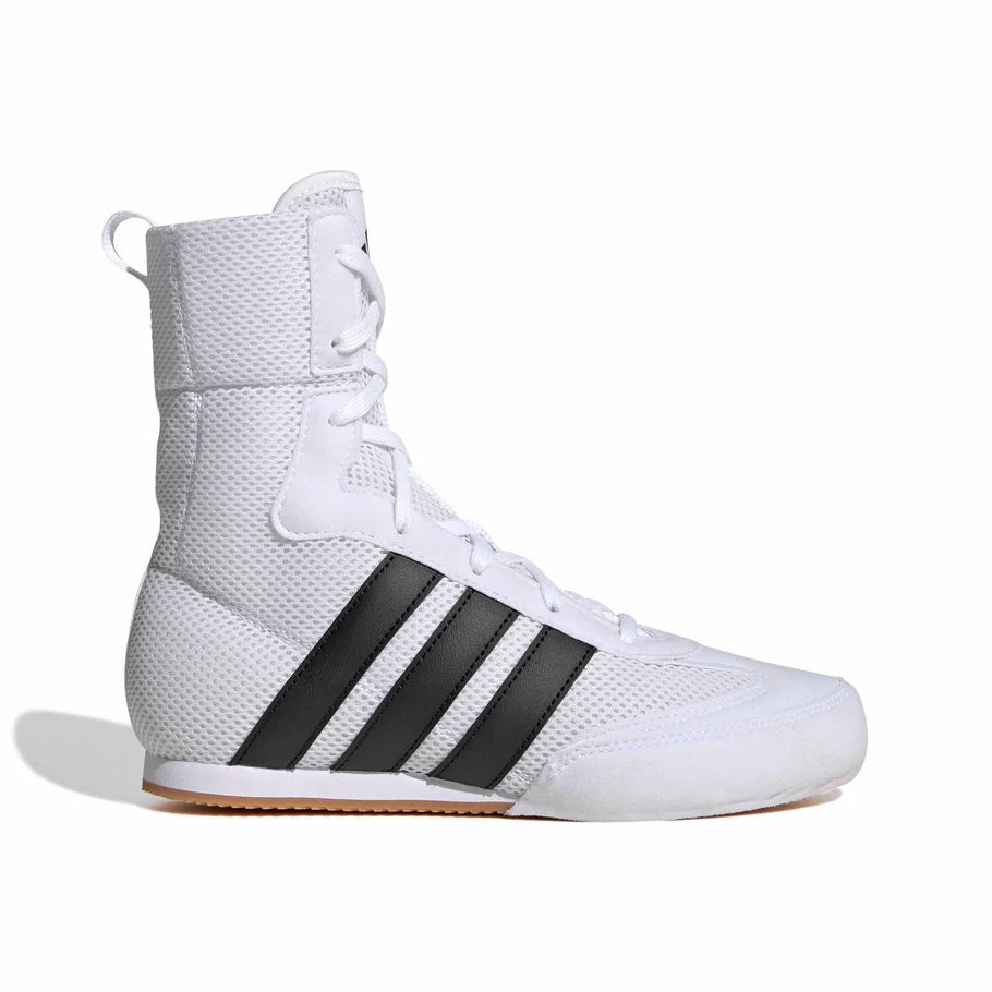 Side view of Adidas Box Hog Classic K junior boxing shoes