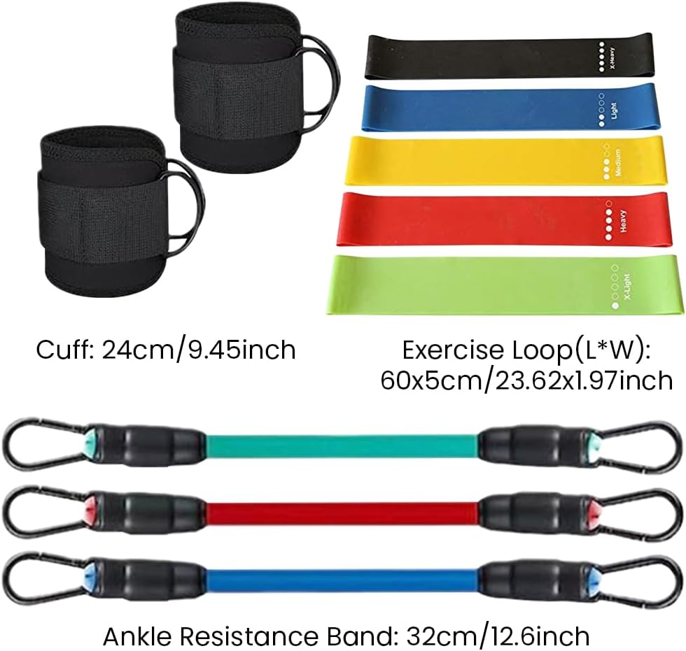 Carry bag included with ankle resistance band kit