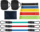 Ankle resistance bands with cuffs full training kit on white background