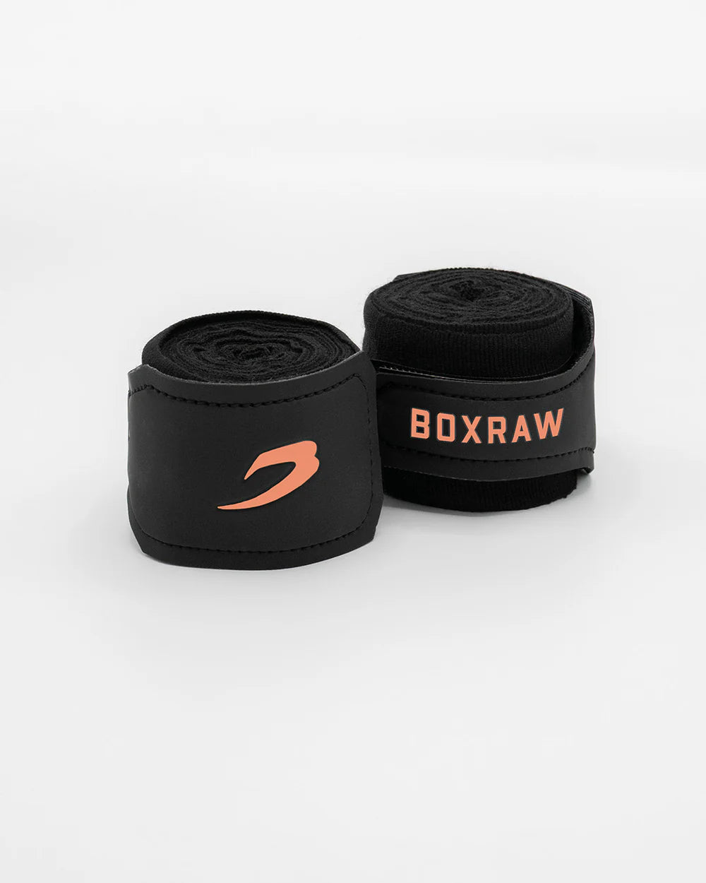 Boxraw 4.5m Sparring Club Hand Wraps Black Orange front product shot showing boxing hand wraps