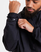 Reflective Strike logo cuff detail on Boxraw Genaro Zip Up Windbreaker Black