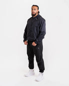 Full view of Boxraw Genaro Zip Up Windbreaker Black showing relaxed fit for boxing training and lifestyle wear