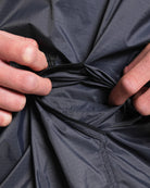 Elasticated hood, cuffs and hem detail on Boxraw Genaro Oversized Windbreaker Hoodie Black