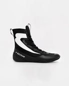 Boxraw Impello 2.0 boxing boots Black White front view on plain background