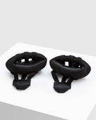 Japanese high-density foam, spacer fabric and leather patch detail on BOXRAW Knuckle Guards