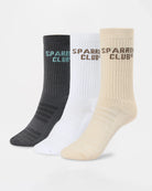 Boxraw Sparring Club Socks 3 pairs front product shot showing cotton crew training socks