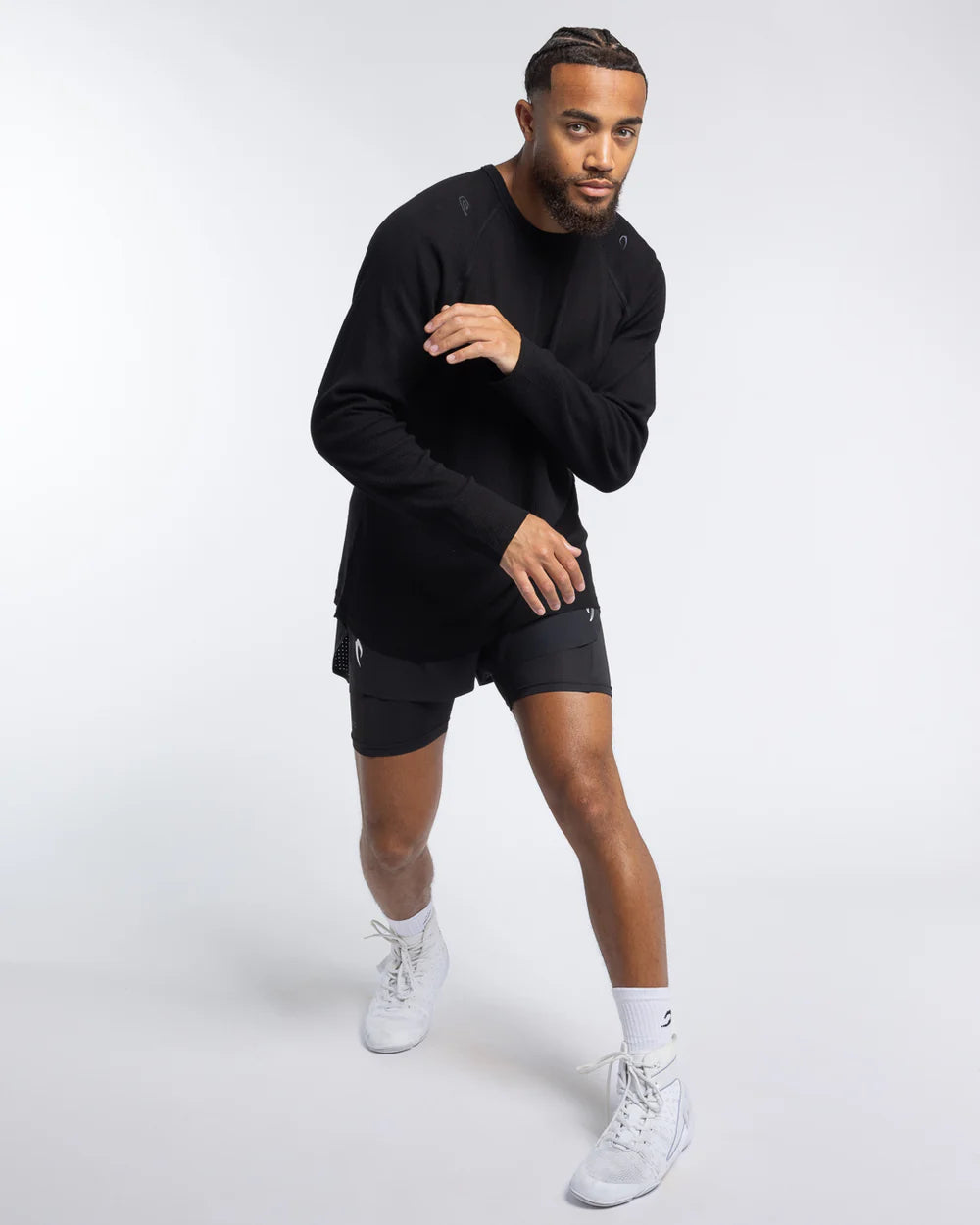 Boxraw Tunero 2-in-1 Shorts Black front view showing lightweight boxing training design front view lifestyle