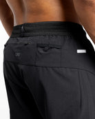 Laser perforated ventilation back and reflective LFG logo detail on Boxraw Tunero Track Bottoms Black