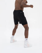 Back view of Boxraw Valdes 2-in-1 Shorts Black with athletic training fit