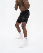 Boxraw Valdes 2-in-1 Shorts Black front view showing lightweight boxing training design