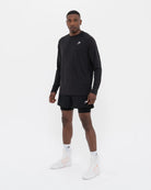 Full view of Boxraw Valdes 2-in-1 Shorts Black showing outer shorts and compression leggings