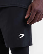 Full length compression legging detail on Boxraw Valdes 2-in-1 Shorts Black