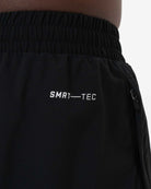Adjustable elasticated waistband detail on Boxraw Valdes 2-in-1 Shorts Black