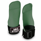 Velcro wrist strap on CrossFit hand grips dark green