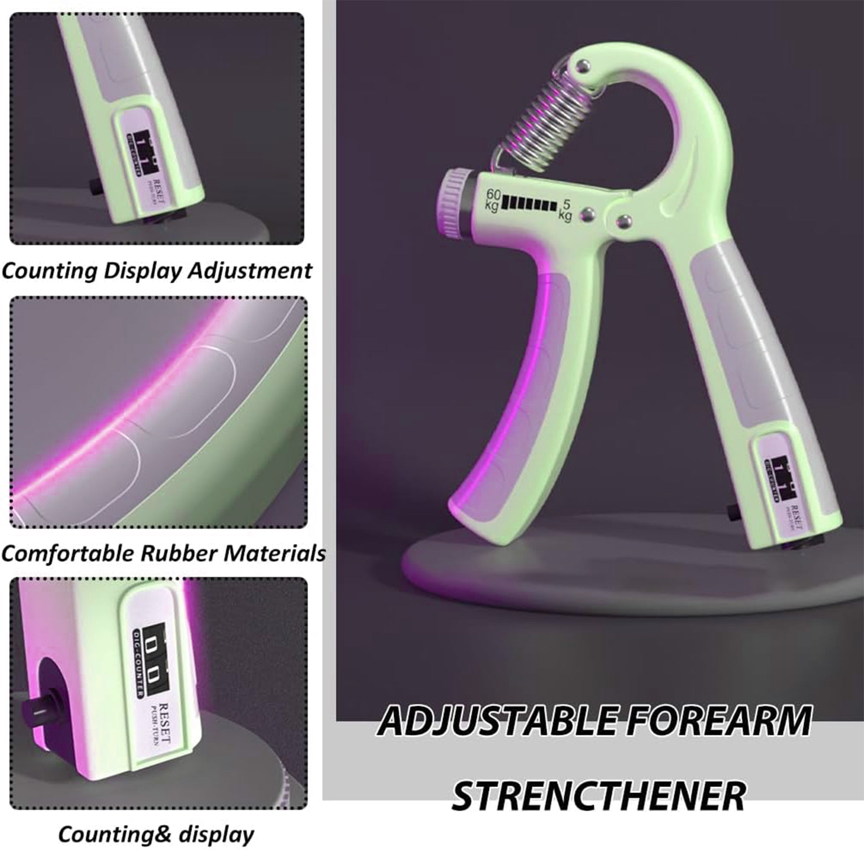 Heavy-duty adjustable hand grip trainer with reinforced steel spring for durability