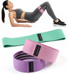 Stretch demonstration of fabric resistance band showing inner latex liner