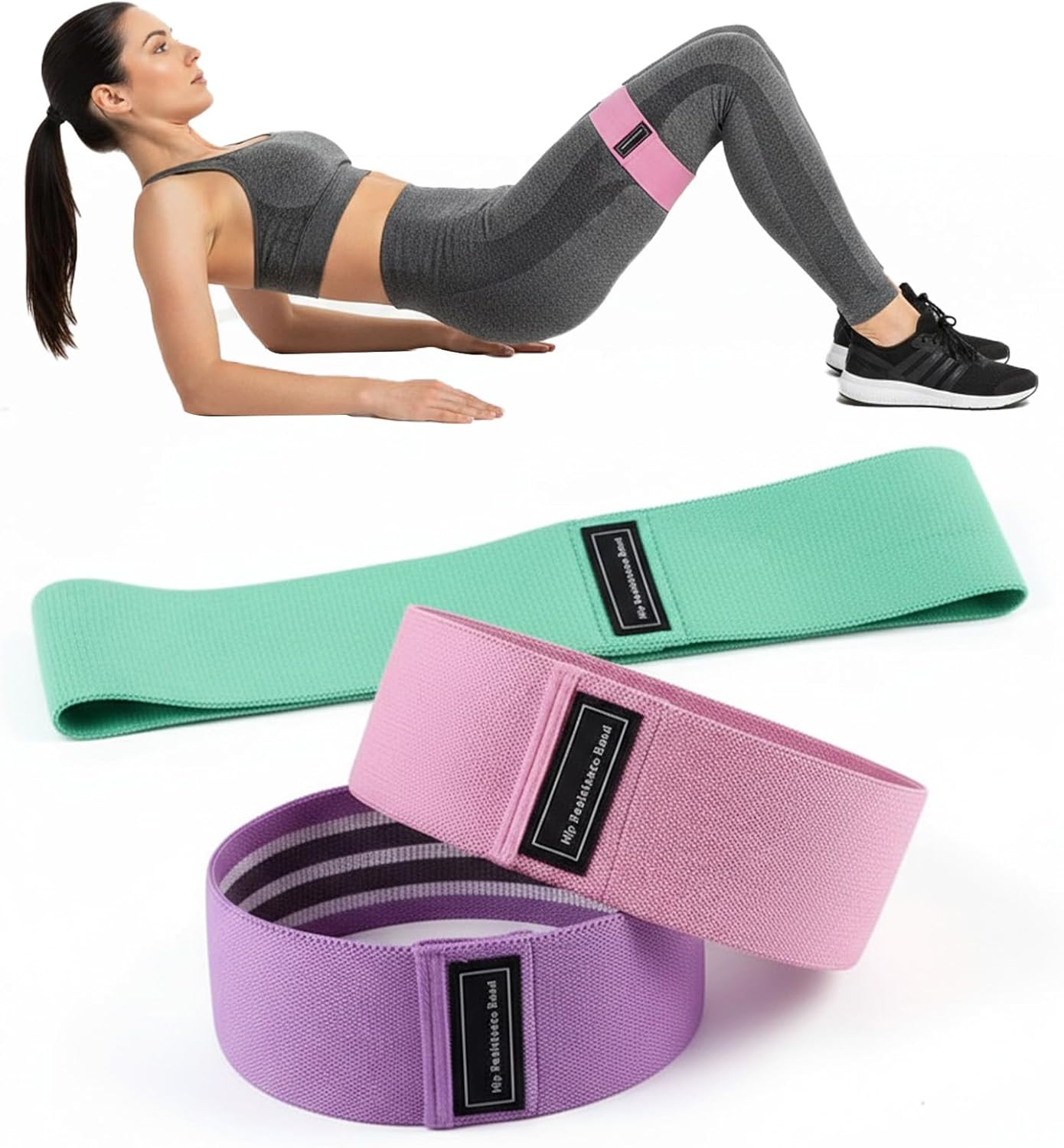 Stretch demonstration of fabric resistance band showing inner latex liner