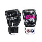 Fairtex BGV1 Dark Cloud boxing gloves shown from an alternative angle with the glove profile and wrist area visible