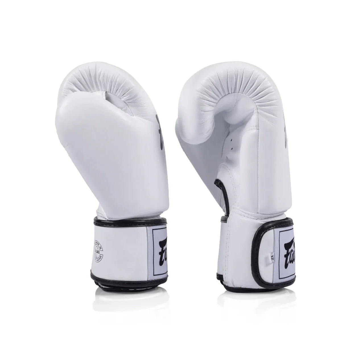 ergonomic hand compartment detail on white boxing gloves