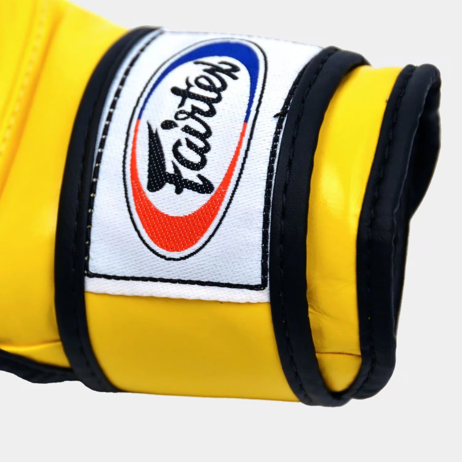 Fairtex MMA gloves yellow back view wrist support