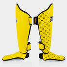 Close-up of double-layer high-impact foam padding on Fairtex SP5 shin guards