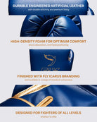 Fly Superloop Pro X2 boxing gloves used for boxing training sparring bag work and pad work Space Blue