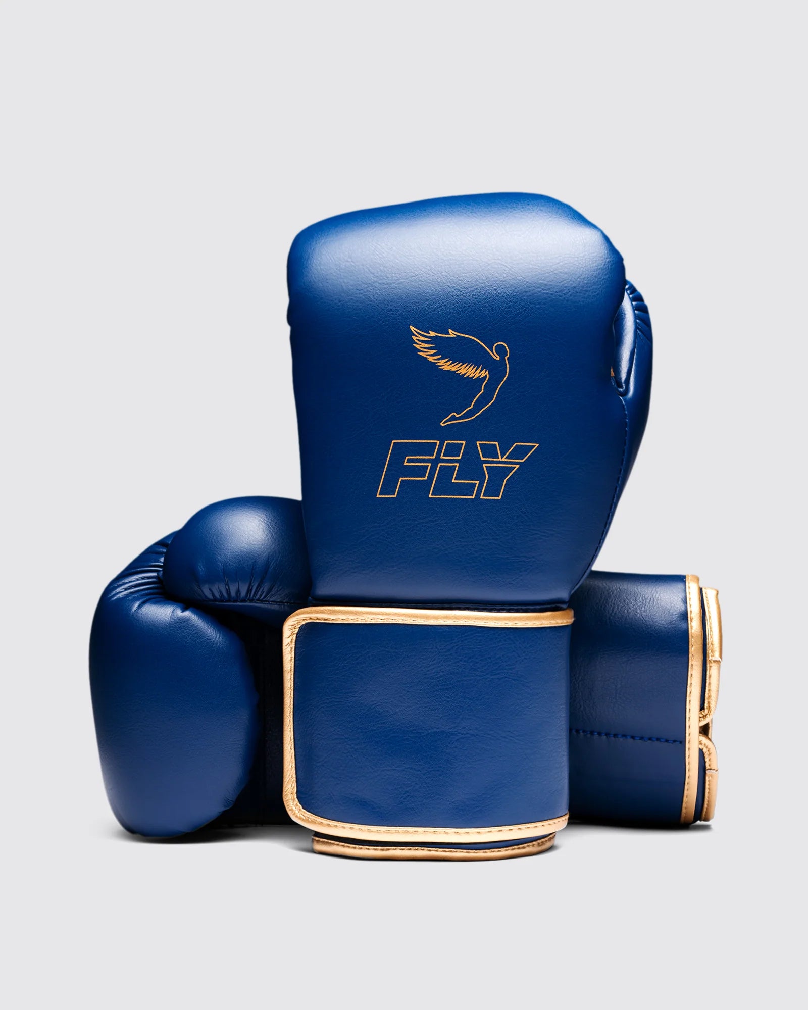 Fly Superloop Pro X2 boxing gloves front view showing premium hook-and-loop training glove design Space blue