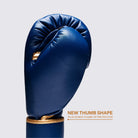 Reinforced thumb tip protection close-up on Fly Superloop Pro X2 boxing gloves Space Blue
