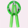 Green speed skipping rope with aluminium handles