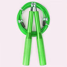Green speed skipping rope with aluminium handles