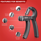 Side view of Sport adjustable hand gripper showing stainless steel spring and handle design