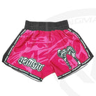 Hot Pink RingMaster kids Muay Thai shorts showing the lightweight training design