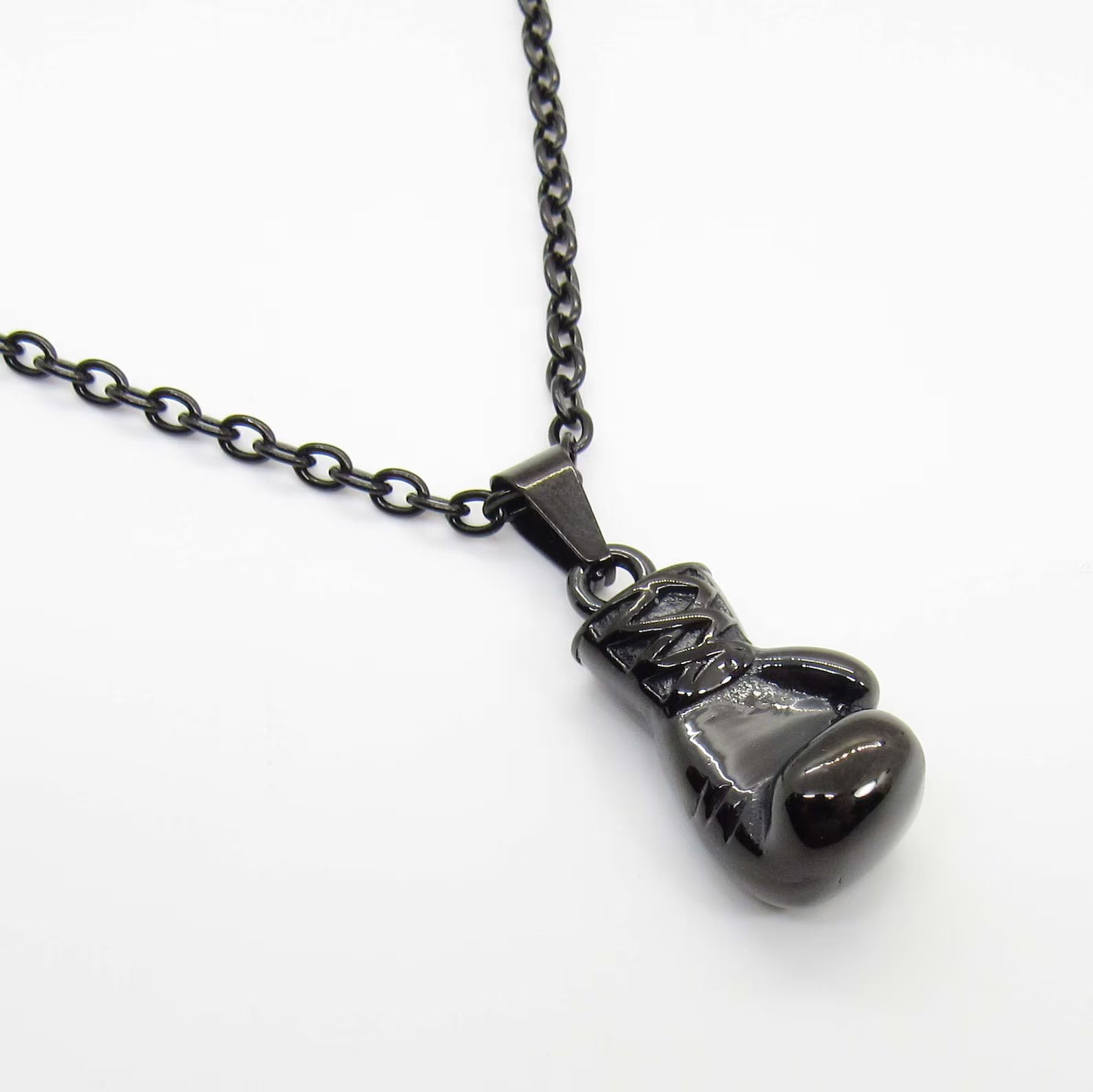 Stainless Steel Boxing & Fitness Chain Pendant Necklace