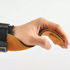 Leather gym grips used during barbell or kettlebell workout