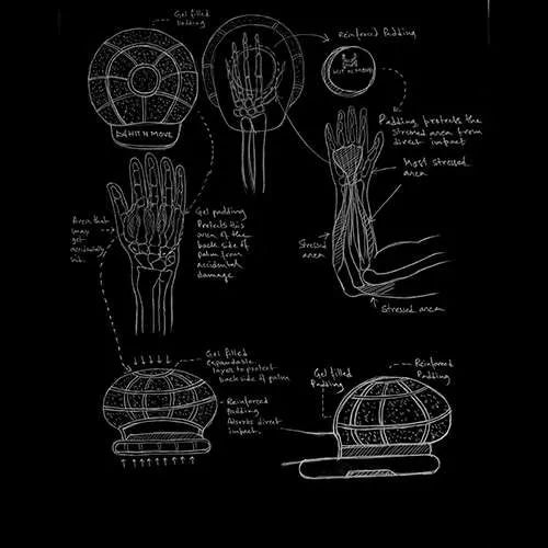 mega turtle air boxing pads for combination training design sketch