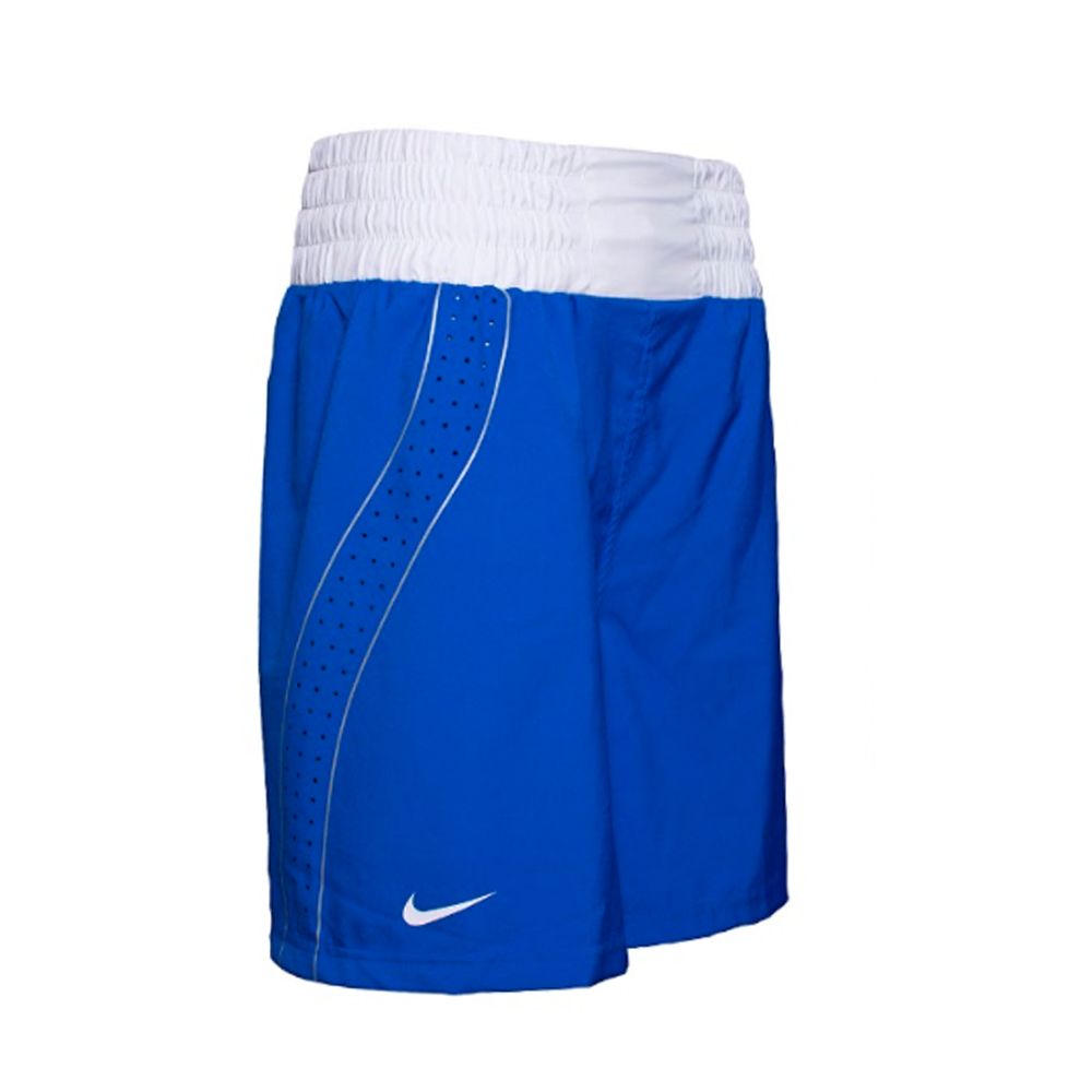 Nike AIBA boxing shorts blue front view lightweight competition shorts