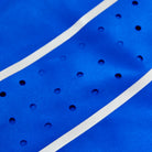 side view of blue boxing shorts showing movement-friendly cut