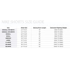 Nike AIBA competition boxing shorts size giude