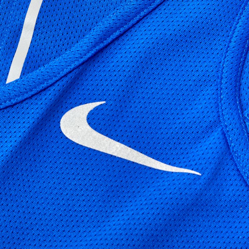 breathable mesh detail on blue Nike boxing vest