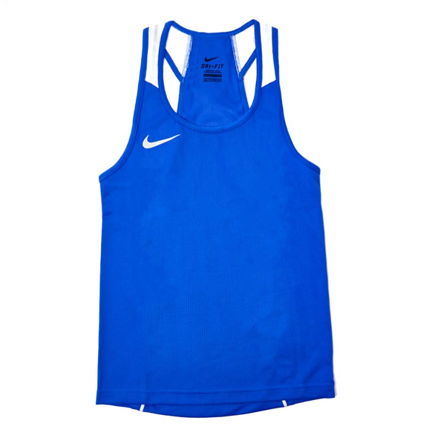 Nike competition boxing vest blue front view lightweight vest